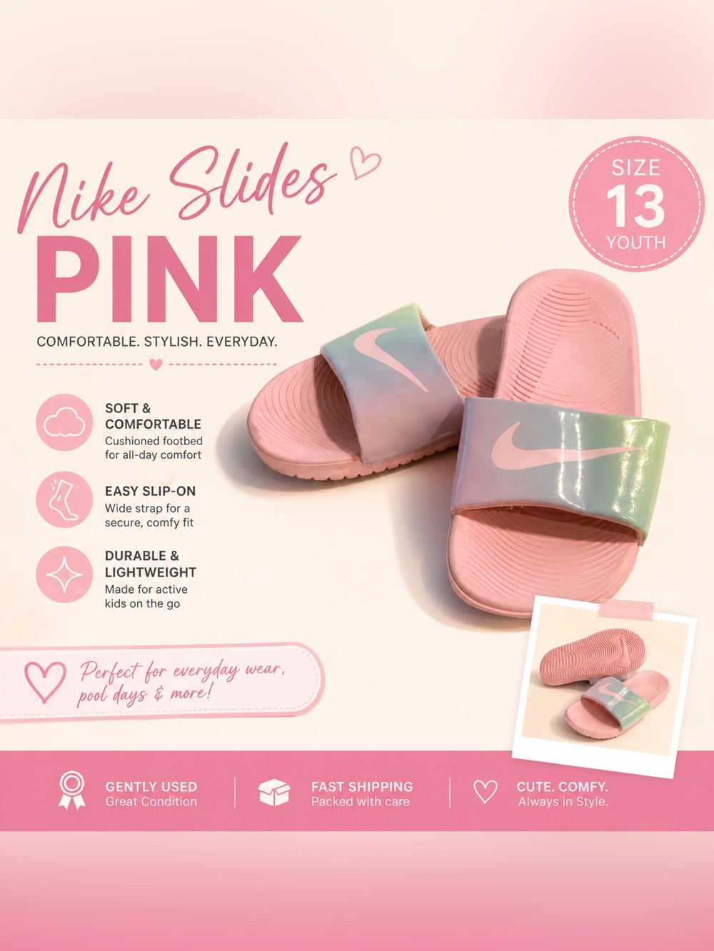Size 13 Nike Slides pink